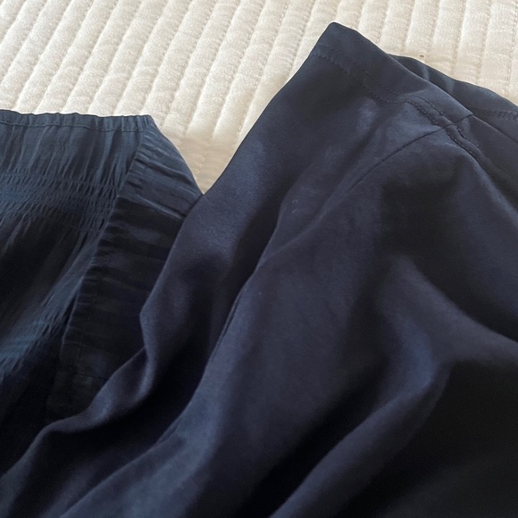 Moon River Navy Blue Puff Sleeve Tiered Maxi Dress Open Back Size Small Like New - Picture 9 of 11